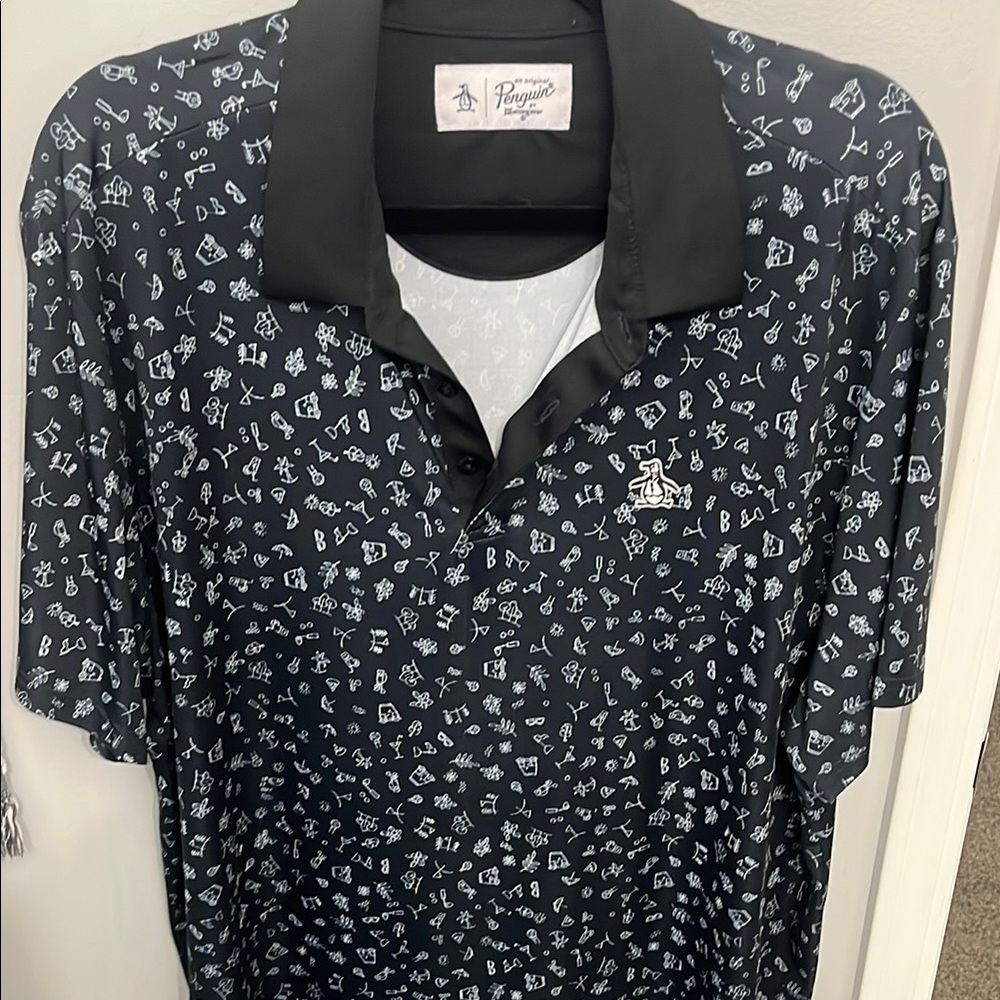 Perry Ellis Men's Black Patterned Shirt